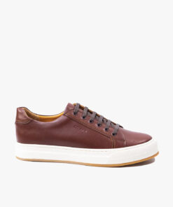 BASKET ROGUE EN CUIR , MARRON COGNAC – CL6073